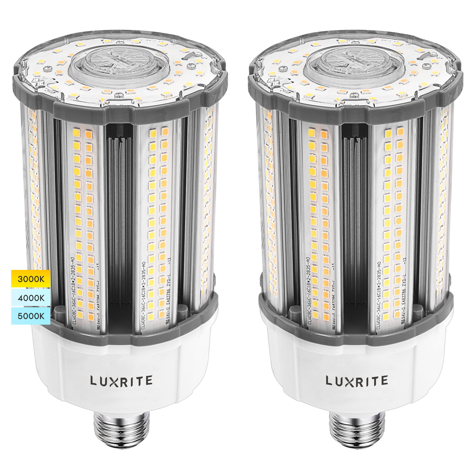Uitgaand duizelig veld Luxrite 18W/27W/36W LED Corn Light Bulb, 150W HID Equivalent, 3 Color  Selectable, Up To 5450 Lumens, E26/E27 Base 2-Pack | Wayfair