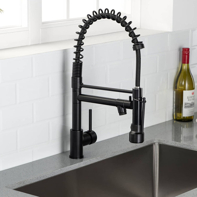 Commercial Kitchen Sink Faucet Single Handle Modern Kitchen Faucets with  Pull Down Sprayer Solid Brass Taps
