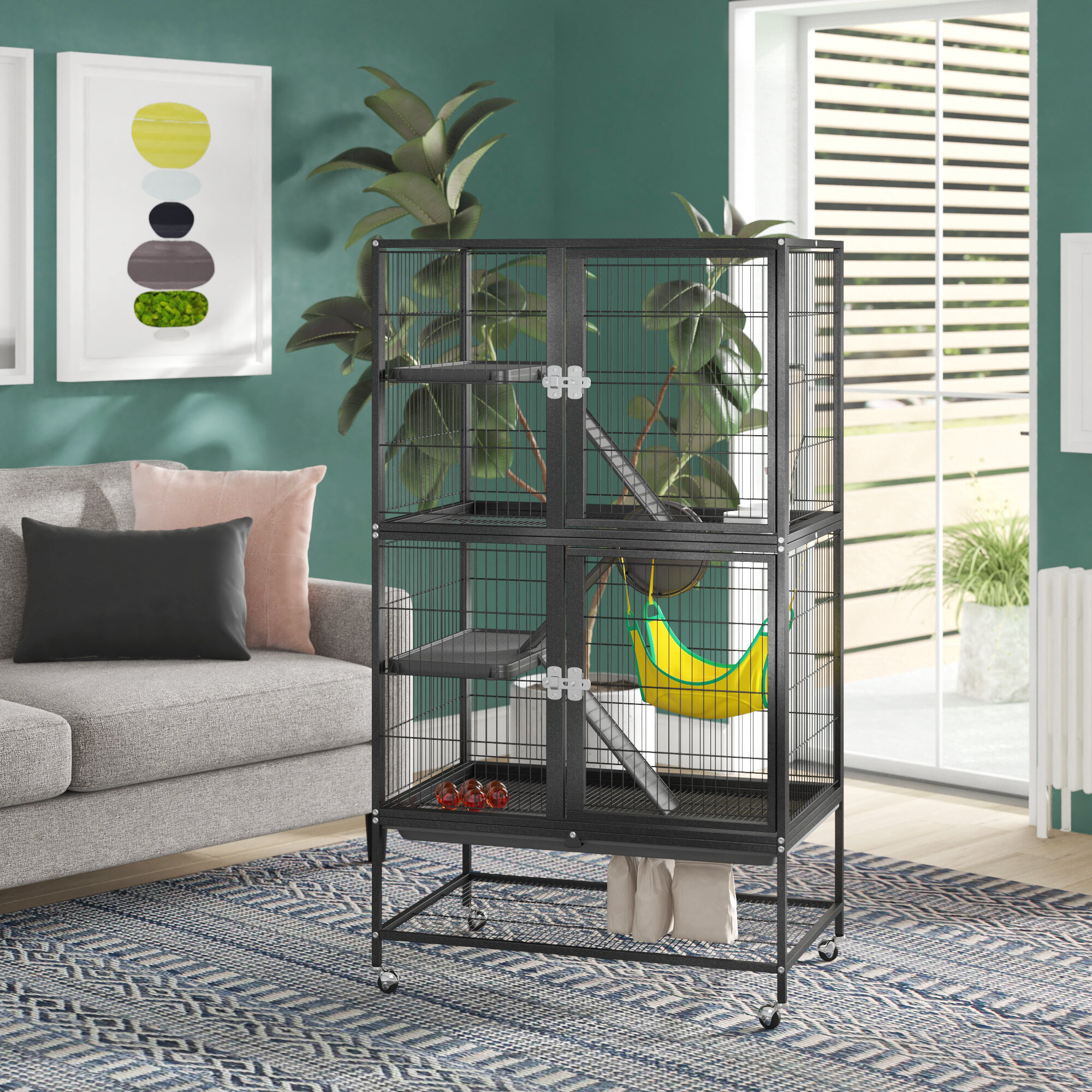 Archie & Oscar™ Hewson Cage with Ramp & Reviews | Wayfair