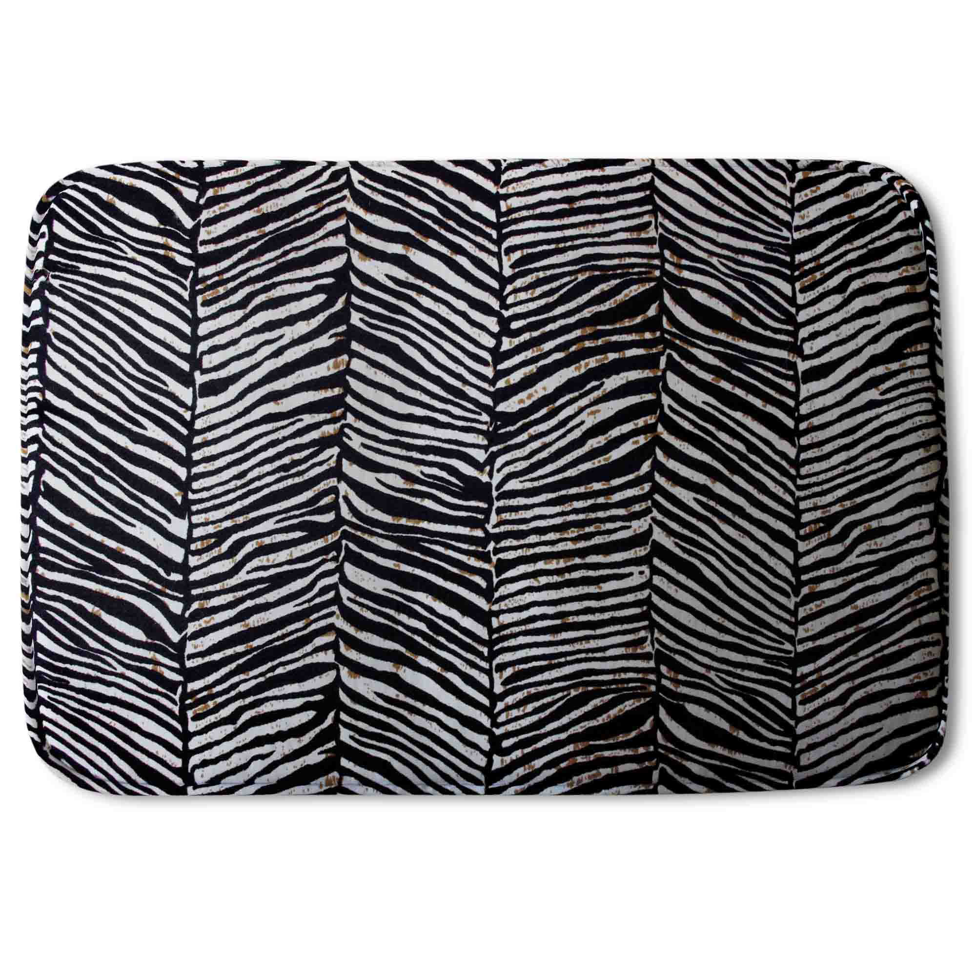 Foundry Select Clements Zebra Grunge Print Designer Rectangle NonSlip Animal Print Bath Rug