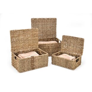 Brown Oak Lidded Xmas Hamper Baskets With Handle Picnic Gift Storage Basket Box 