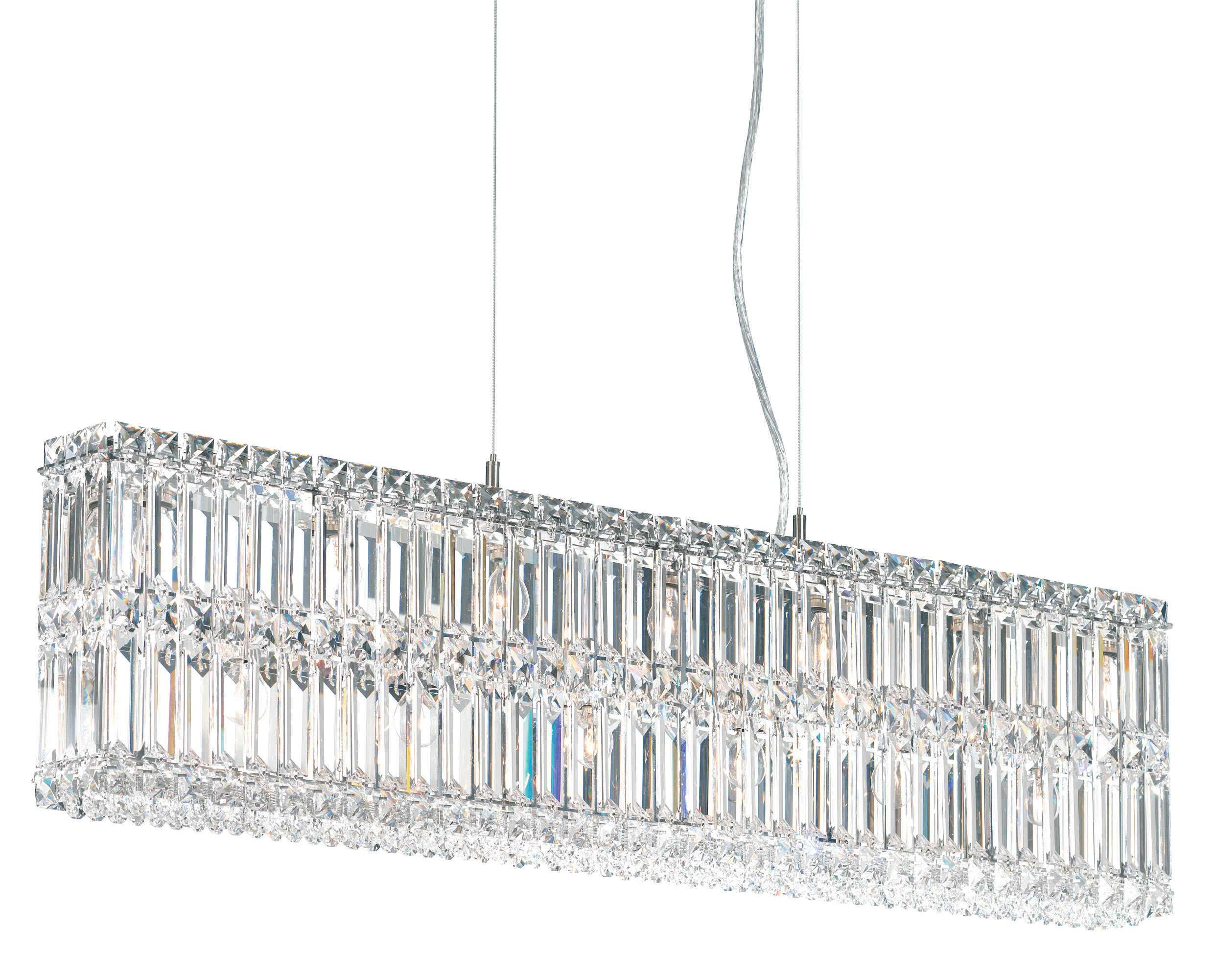 Schonbek Quantum 17 Light Stainless Steel Kitchen Island Pendant