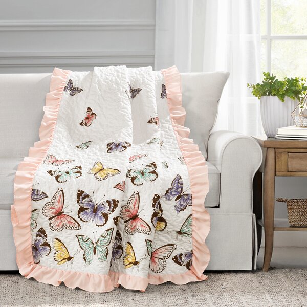 Travel or Lounging at Home 50 x 60 Inches InterestPrint Butterflies Flying in The Garden Cozy Soft Microfleece Travel Blanket