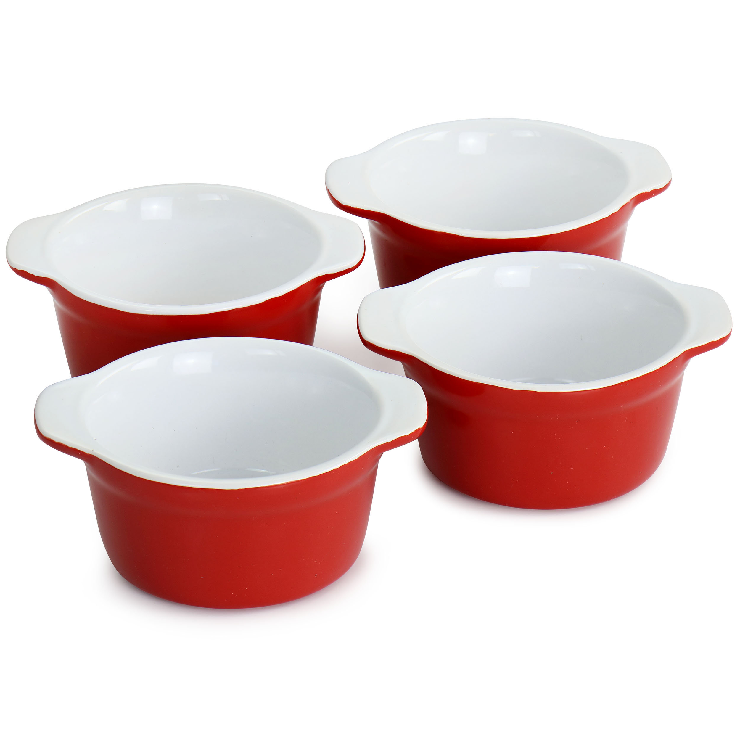 Martha Stewart 4 Piece Stoneware 4In Ramekin Set In Red Wayfair