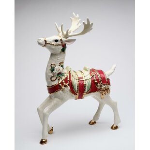 3707031 RAZ Imports 5.5" Christmas Deer Ornament~Set of 2~Reindeer Figurine 