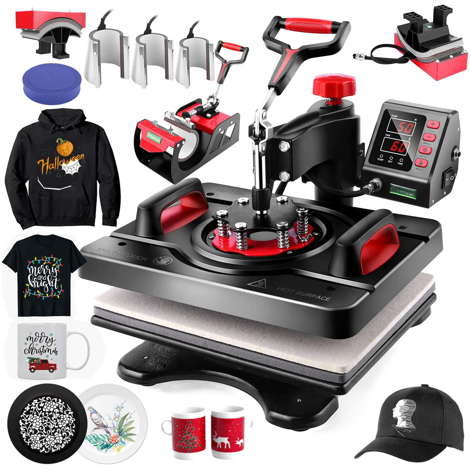how to use 8 in 1 heat press machine