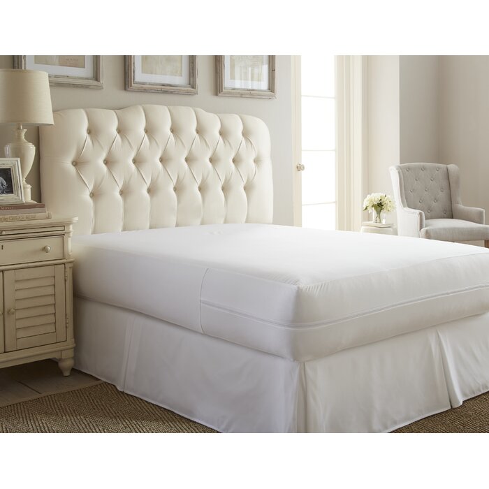 White Noise Hypoallergenic and Waterproof Zippered Mattress Cover