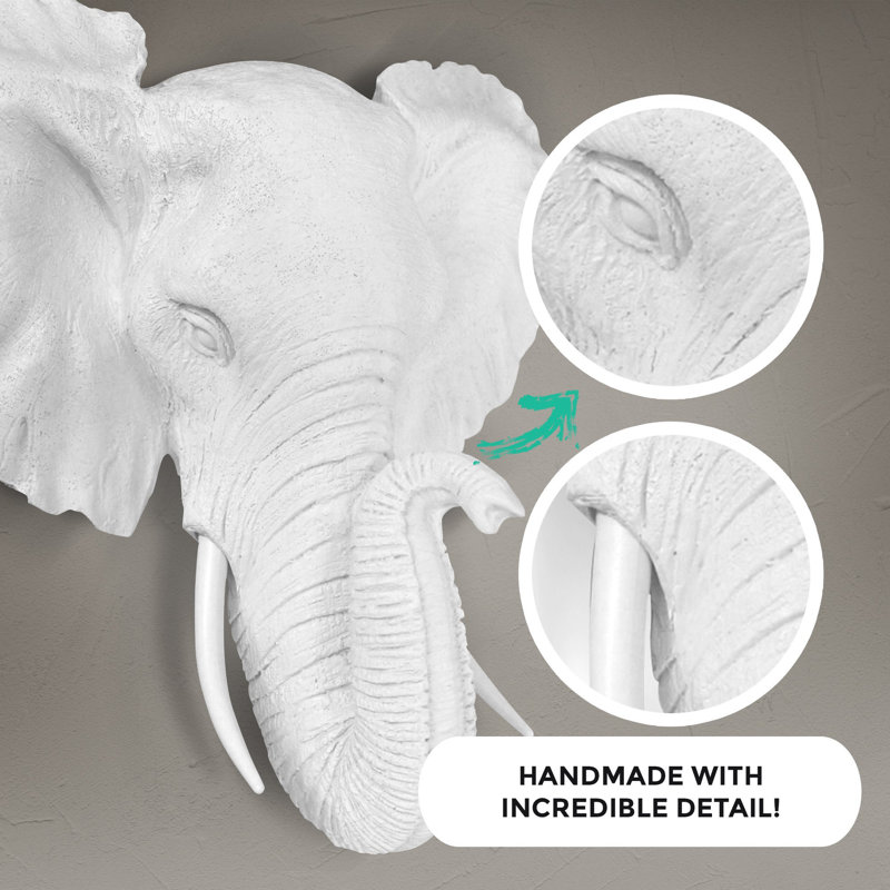 World Menagerie Faux Taxidermy Mini Elephant Head Wall Décor & Reviews