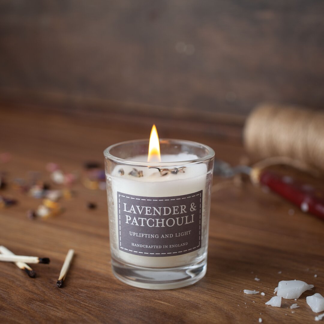 Lavender and Patchouli Scented Jar Candle