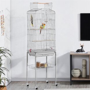 DECORATIVE BIRD CAGE MIRROR CANDLE HOLDER FREE STANDING TABLE DECOR WALL MOUNTED 