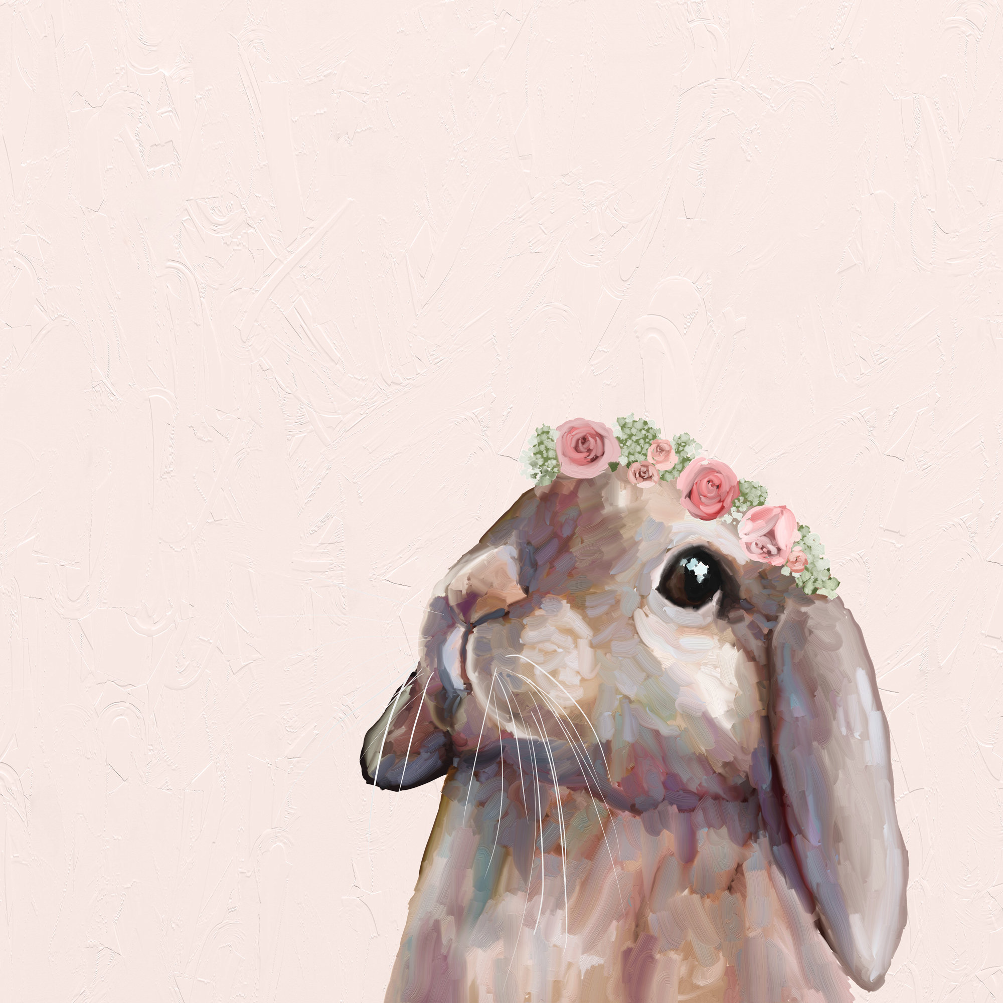August Grove® Bunny With Flower Crown by Cathy Walters Wrapped Canvas
