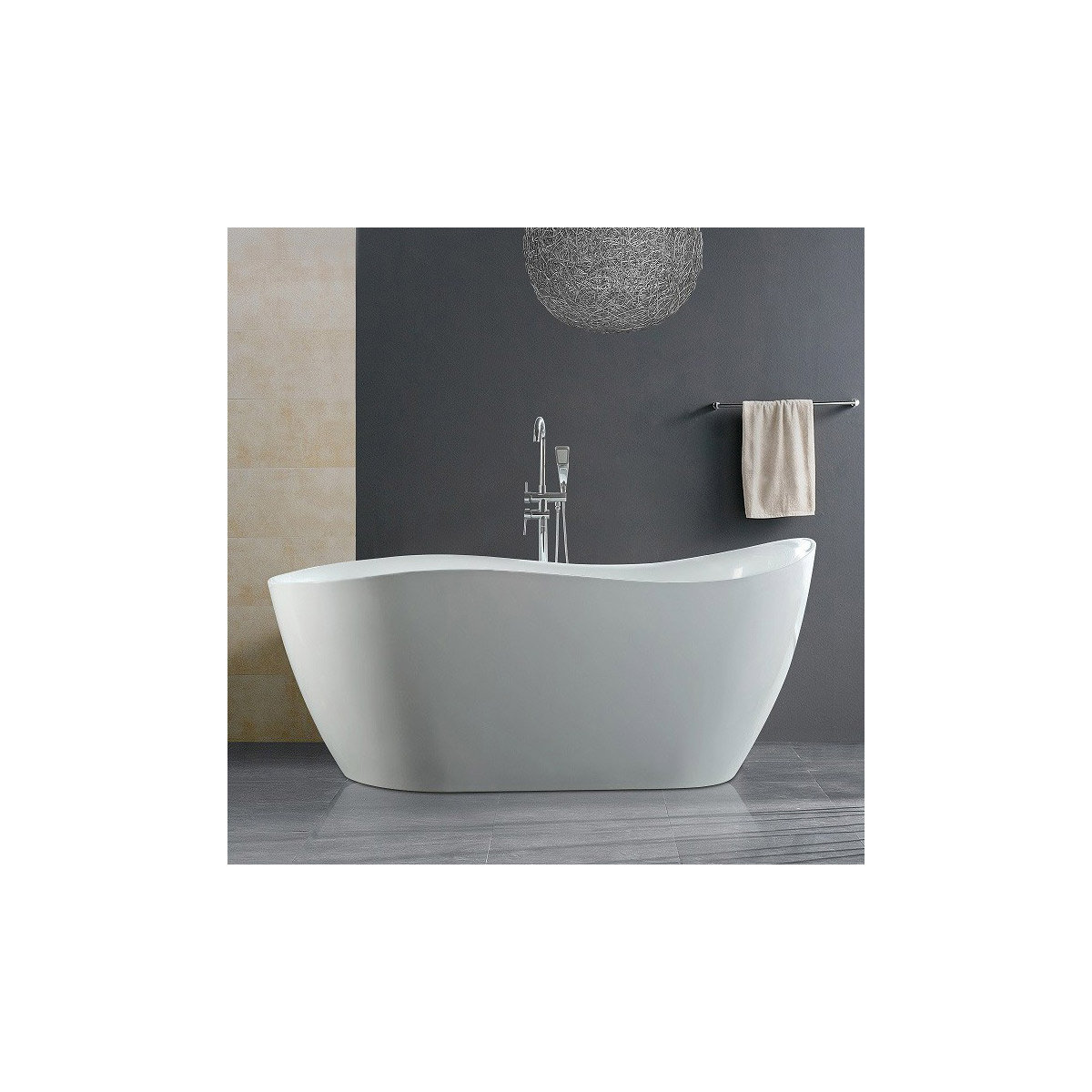 Chevington 67" x 32" Freestanding Soaking Bathtub Wayfair