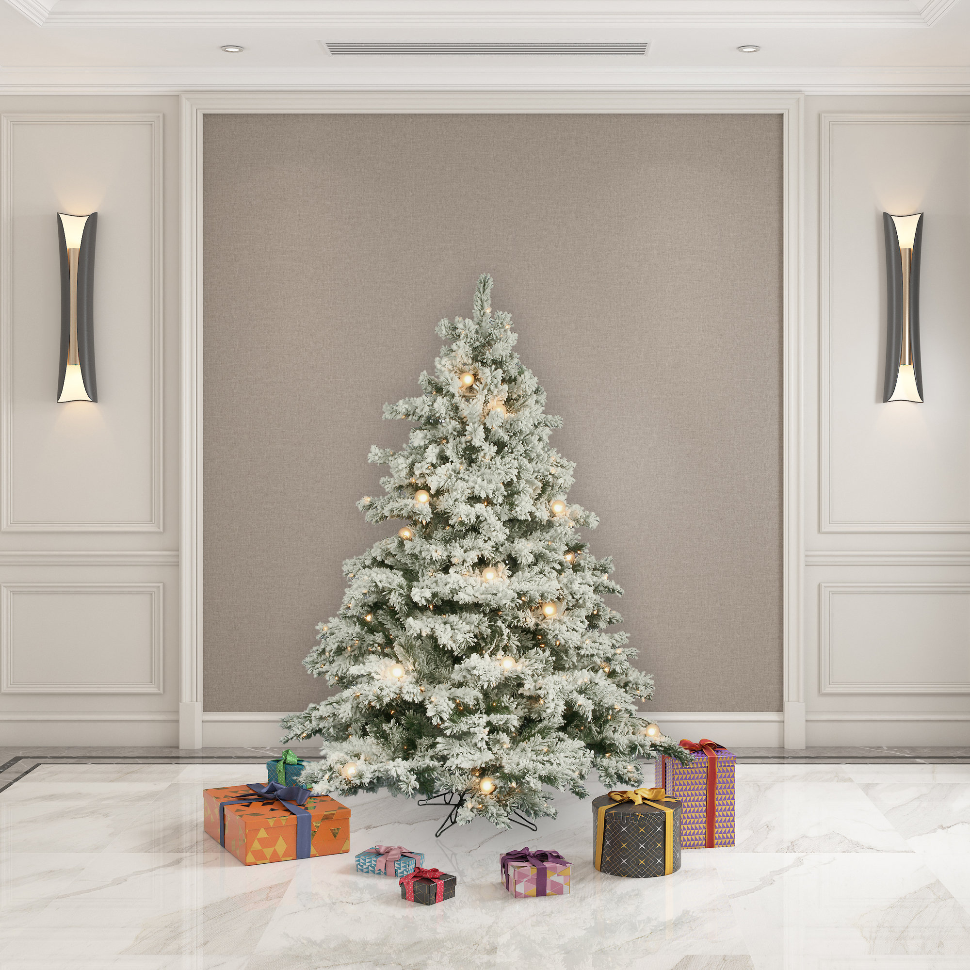 Vickerman Alandis Vickerman Flocked Alaskan Artificial Christmas Tree & Reviews Wayfair