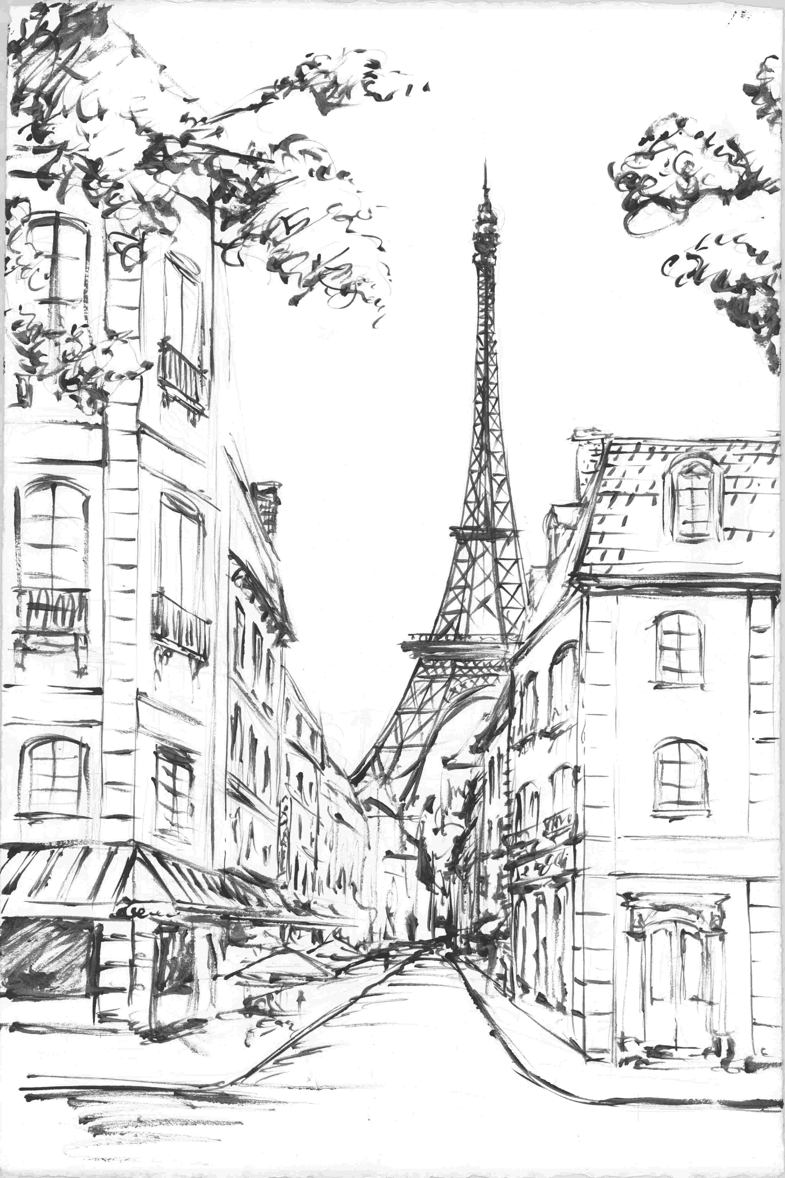 August Grove® Paris Sketch 1 Wrapped Canvas Drawing Print Wayfair