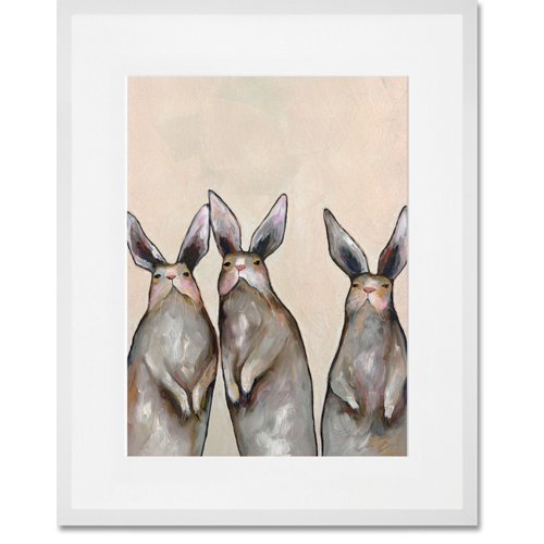 Wrought Studio Three Standing Rabbits by Eli Halpin - Graphic Art on ...