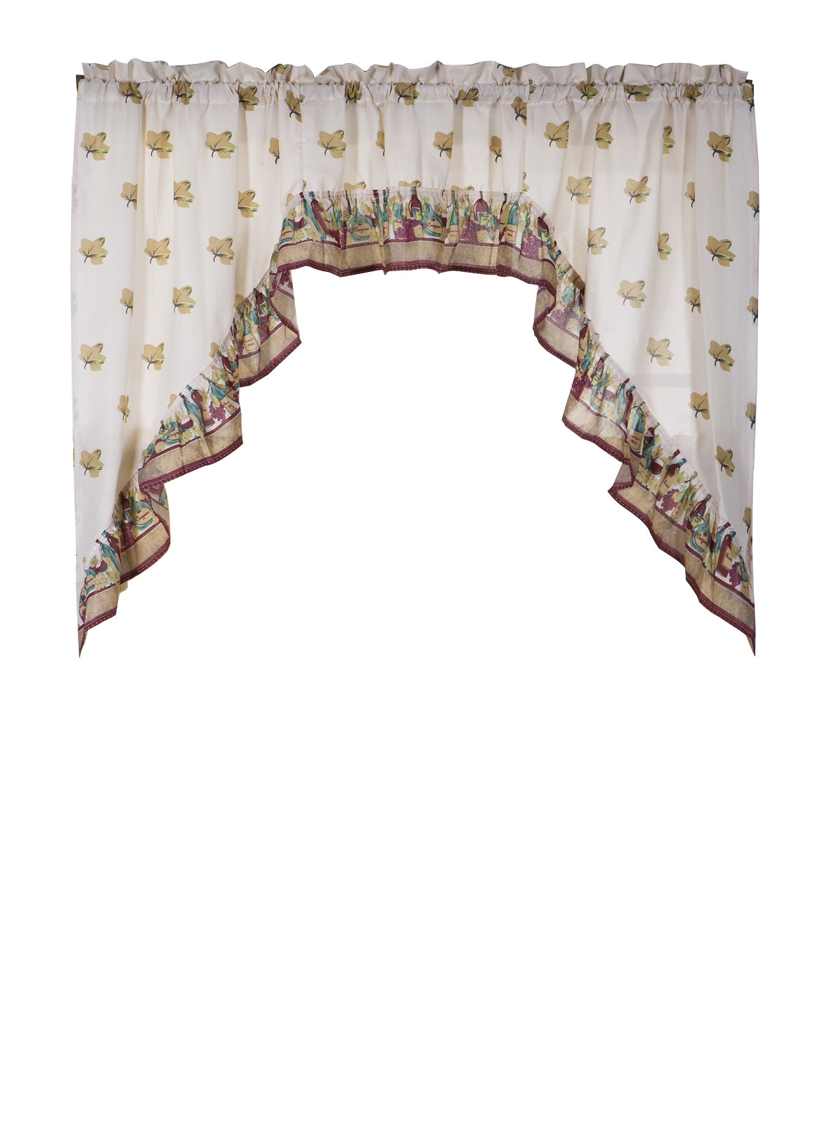 Winston Porter Jablenka Swag 60'' Window Valance in Wine/White Wayfair