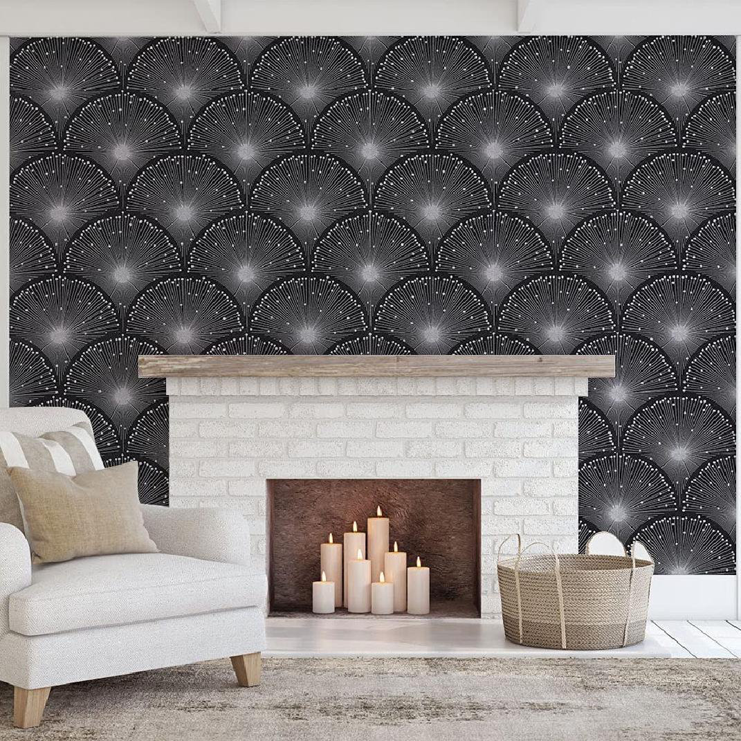 Red Barrel Studio® Peel And Stick Wallpaper Scallop Design Removable Peel & Stick Geometric