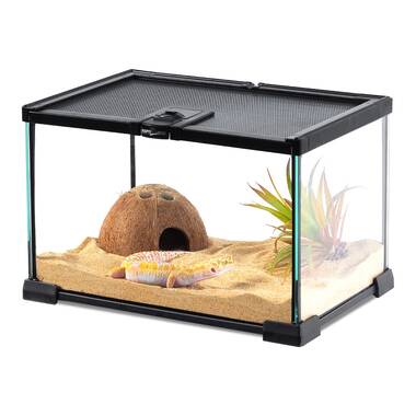 Reptile Breeding Box Acrylic Amphibian Cage Transparent With Thermometer 