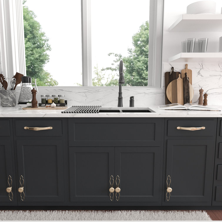 Kitchen Sink Undermount - 33 Inch Matte Black Double Bowl Divide 16 Gauge  Undermount 60/40 Stainless Steel Kitchen Sink Basin