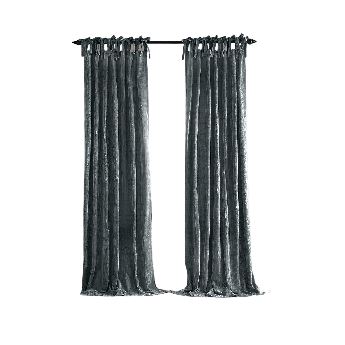 Frifoho Laceup Pressed Velvet Curtains, Rustic and Chic Living Room or