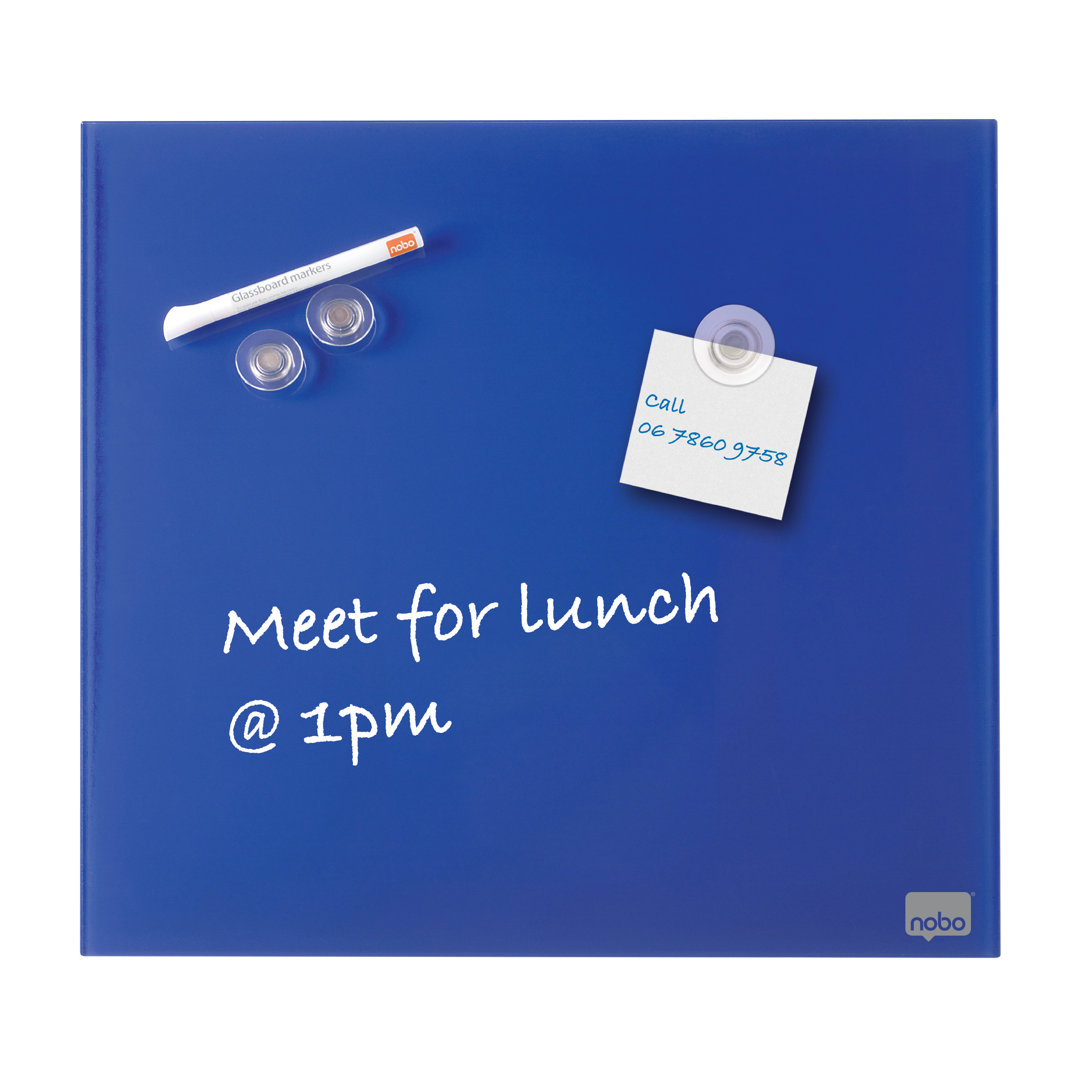 Nobo Glastafel Diamond magnetisch 450x450mm blau