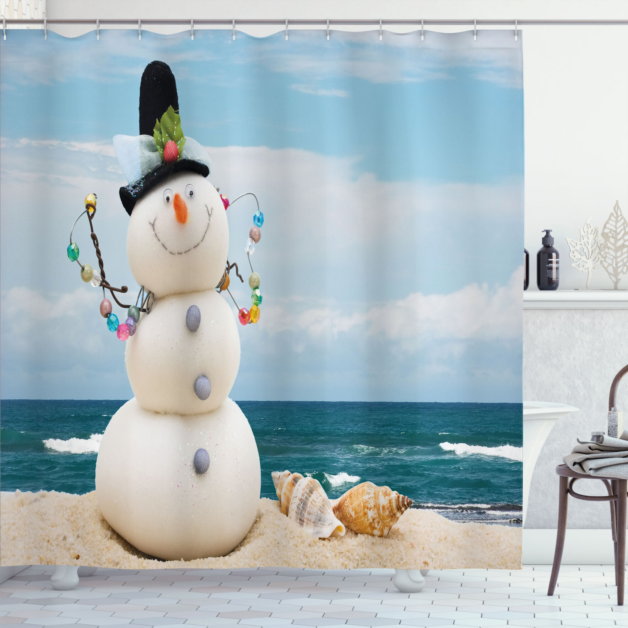 East Urban Home Snowman Shower Curtain Set + Hooks & Reviews | Wayfair