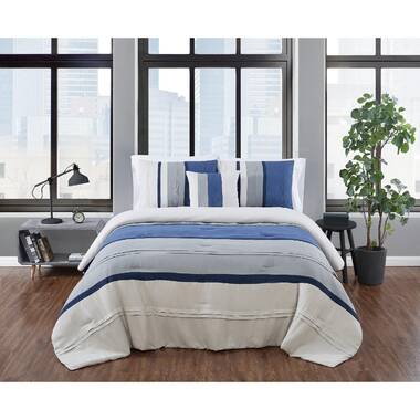 Pillow Sham Classic Stripe Comforter Set Choose Size Bedskirt Details about   IZOD 