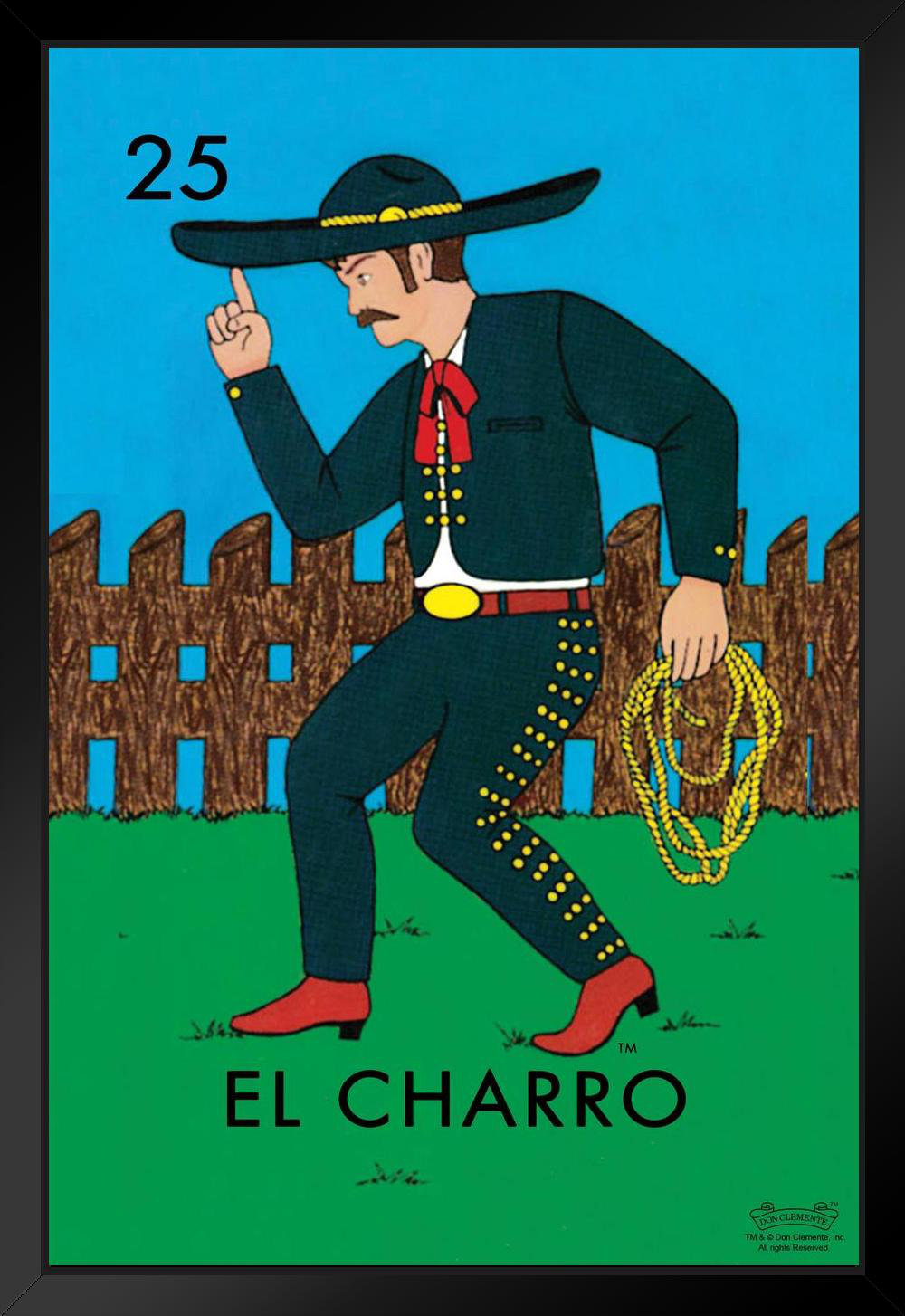 Trinx 25 El Charro Cowboy Loteria Card Mexican Bingo Lottery Matted Framed  Art Print Wall Decor 20X26 Inch - Picture Frame Print | Wayfair