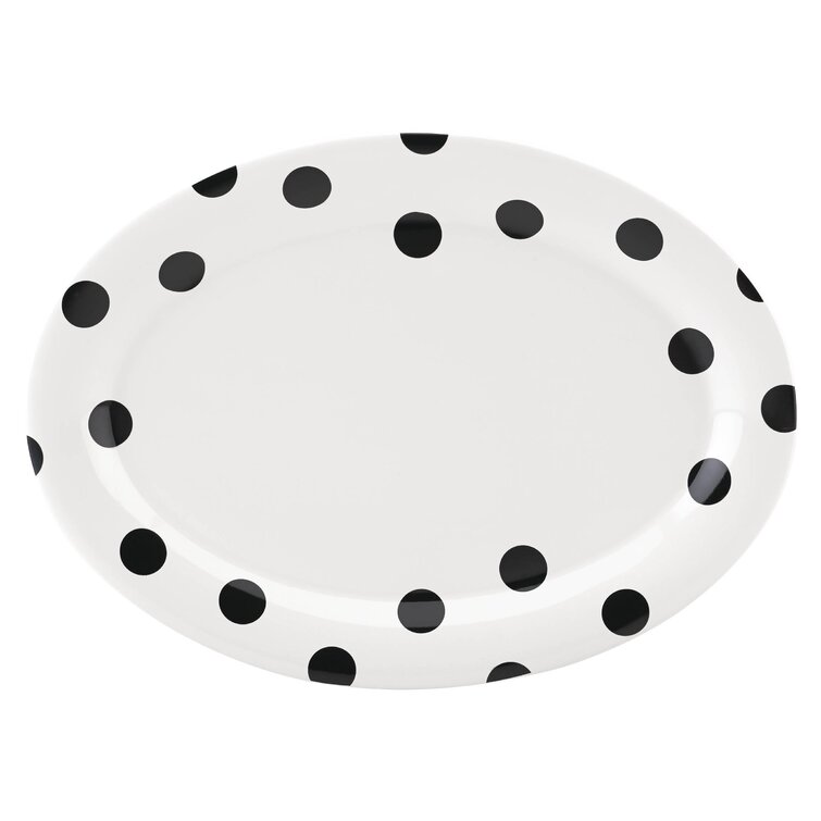 kate spade new york All in Good Taste Deco Dot Oval Platter & Reviews |  Wayfair