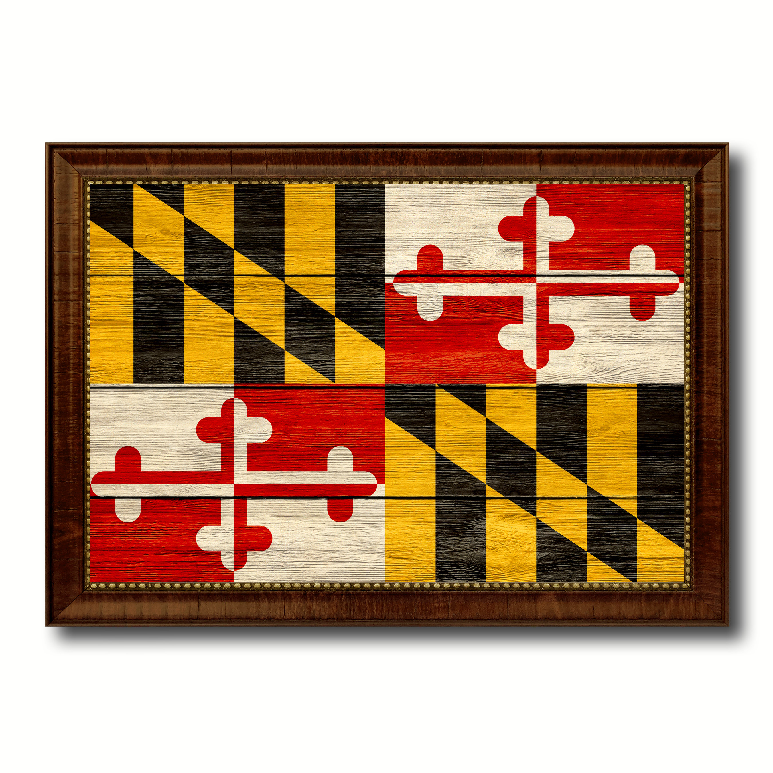 Williston Maryland State Textured Flag Picture Frame Print on
