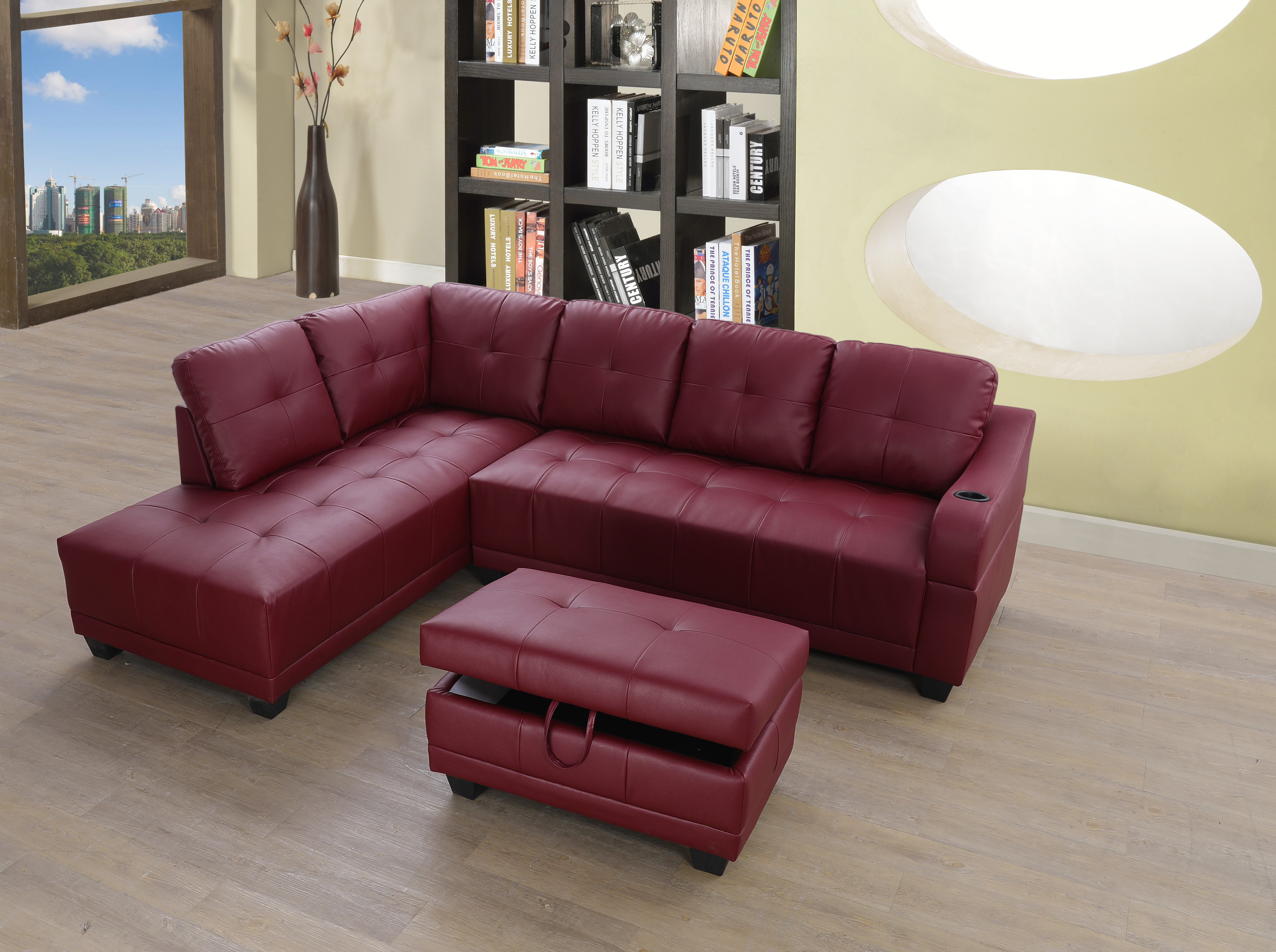 Latitude Run® Sineke 3 - Piece Vegan Leather Chaise Sectional & Reviews |  Wayfair