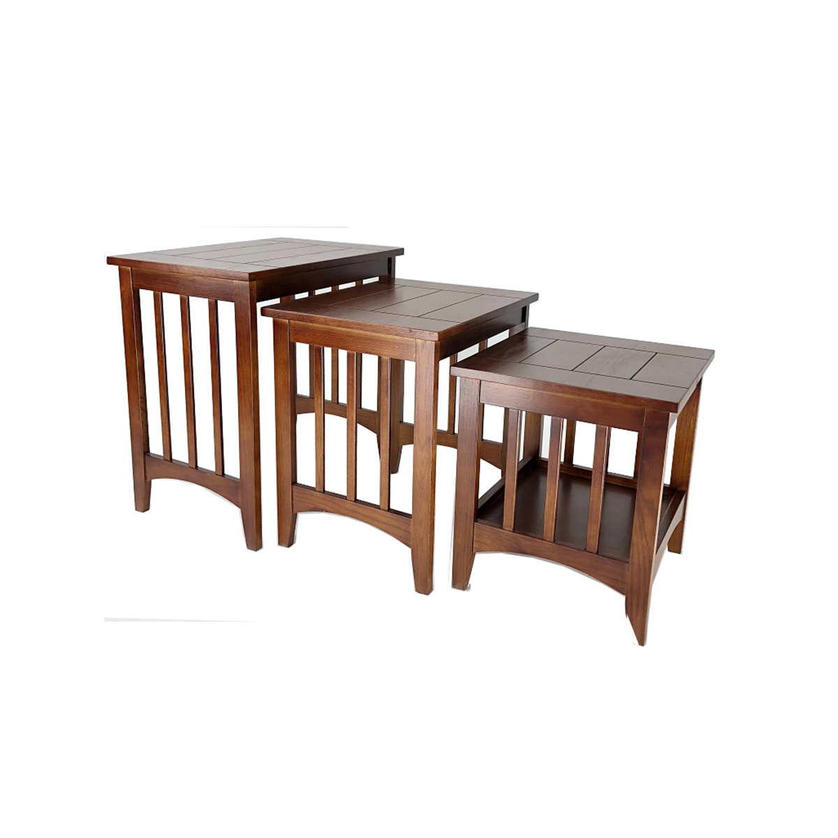 Benjara 24'' Tall Solid Wood Nesting Tables Wayfair