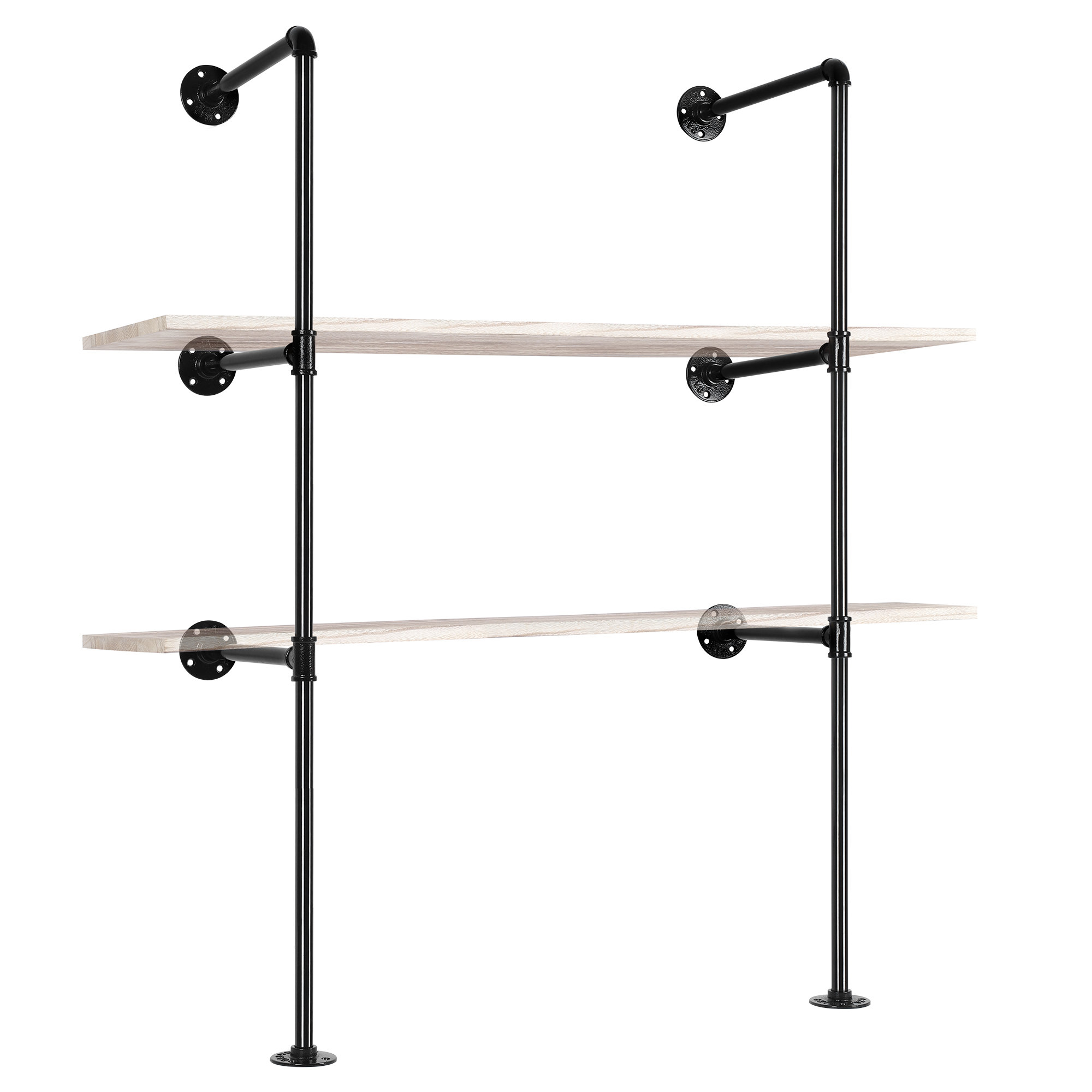 Williston Ardelis Industrial Iron Pipe Shelf Wall Mount, Pipe