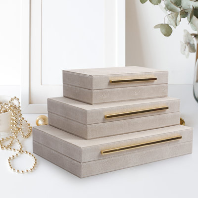 Everly Quinn 3 Piece Rectangle Decorative Box | Wayfair