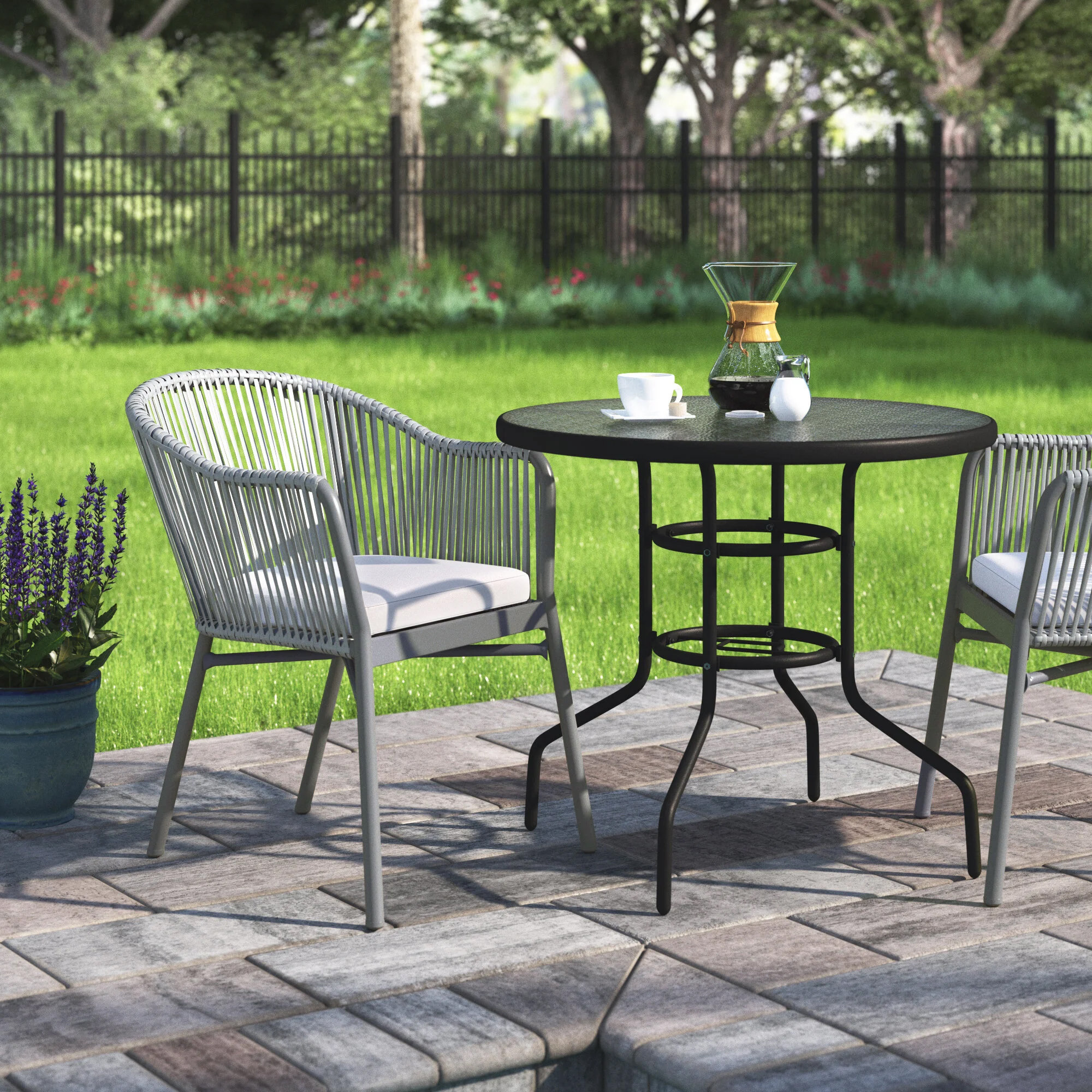 Sol 72 Outdoor™ Abrahamson Rope Patio Dining Chair with Cushion