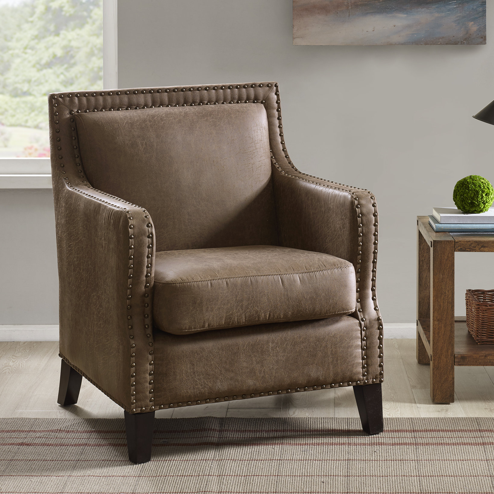 Union Rustic Olivar Faux Leather Accent Chair & Reviews Wayfair