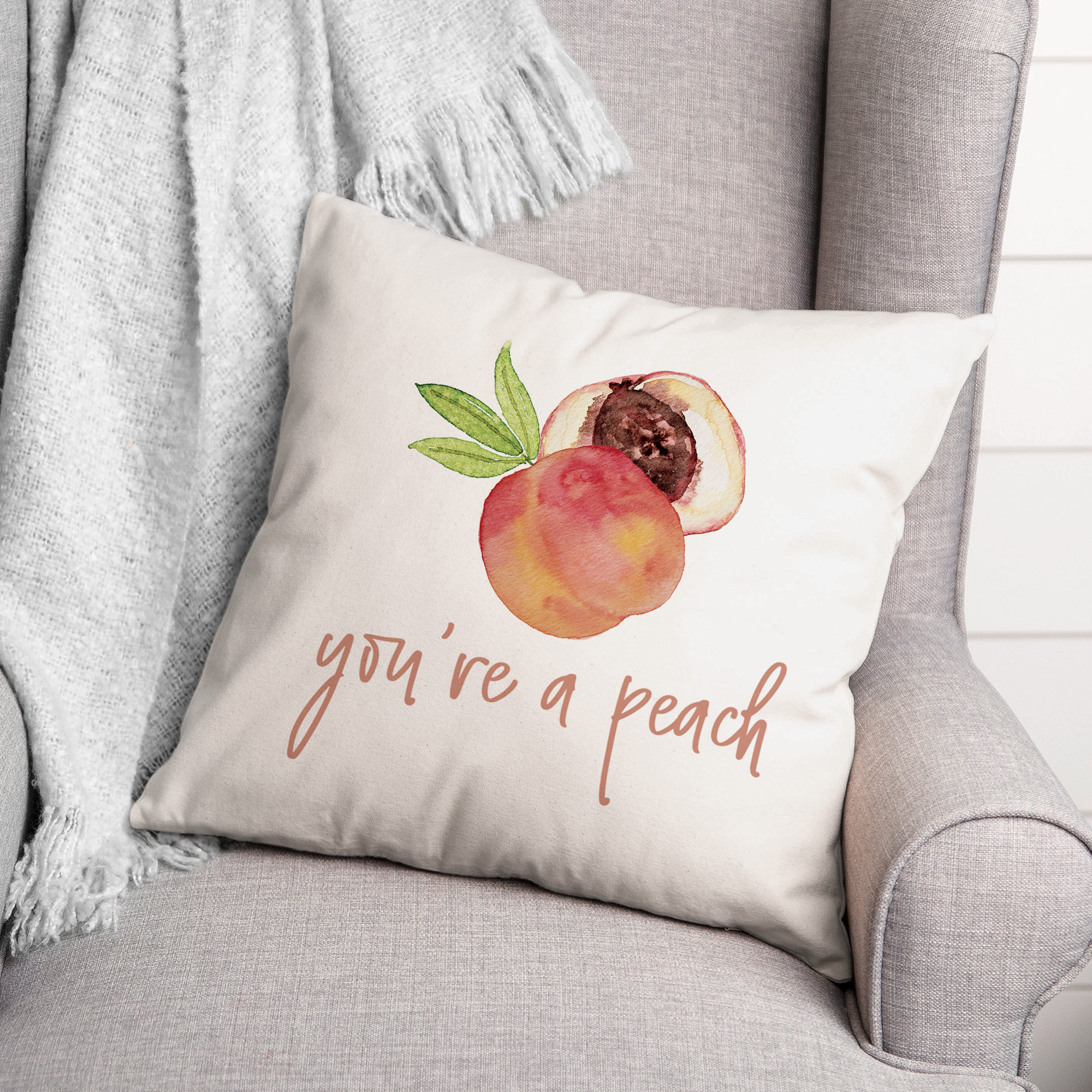 peach fruit cushion