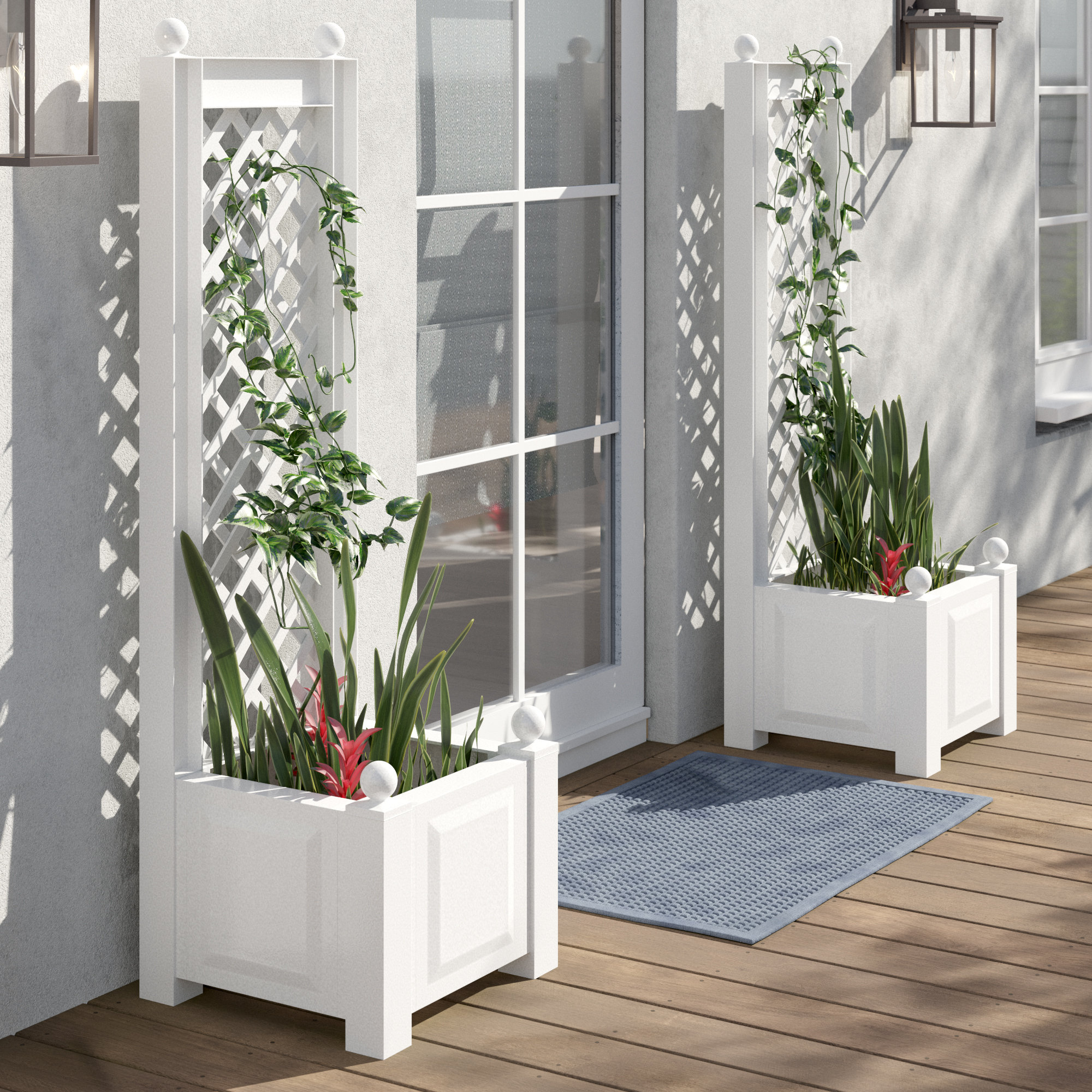 Freeport Park Nora Plastic Planter Box with Trellis & Reviews Wayfair