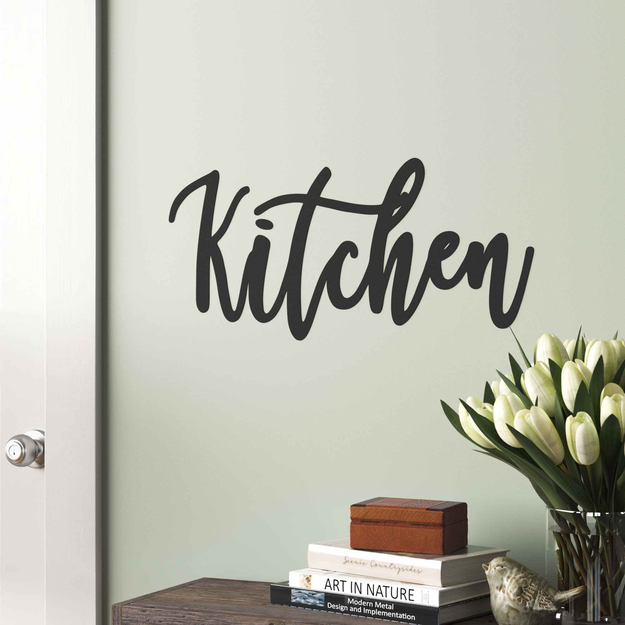 Andover Mills™ Cursive Word Kitchen Sign Wall Décor & Reviews Wayfair