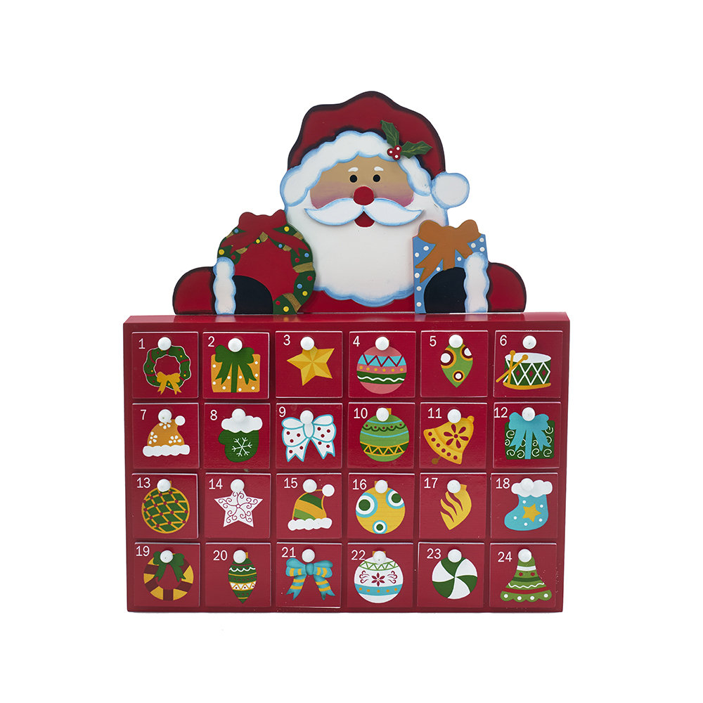 Kurt Adler Santa Wooden Advent Calendar & Reviews | Wayfair