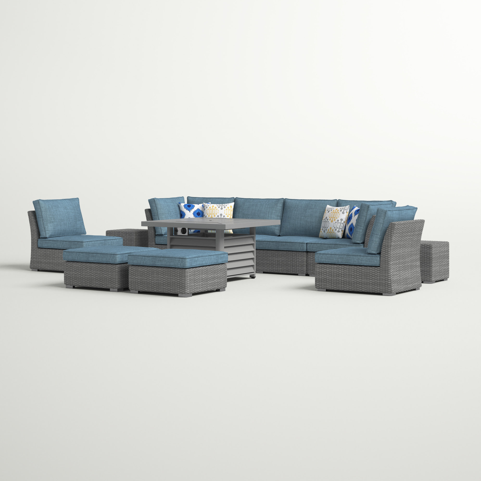 Sand Stable Jonas High Density Polyethylene Hdpe Wicker 8 Person Seating Group With Cushions Reviews Wayfair