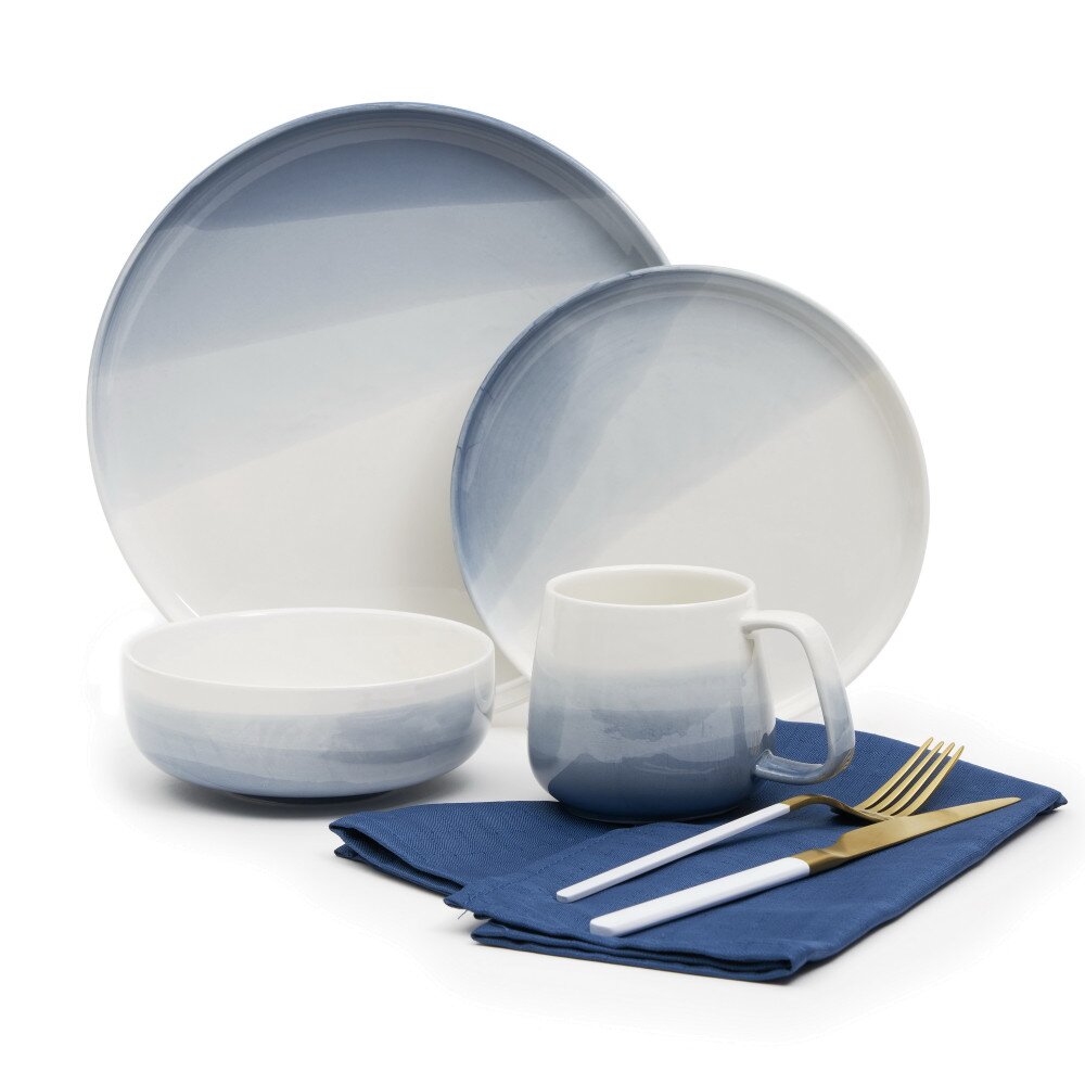 Colfax 16 Piece Dinnerware Set, Service for 4 white