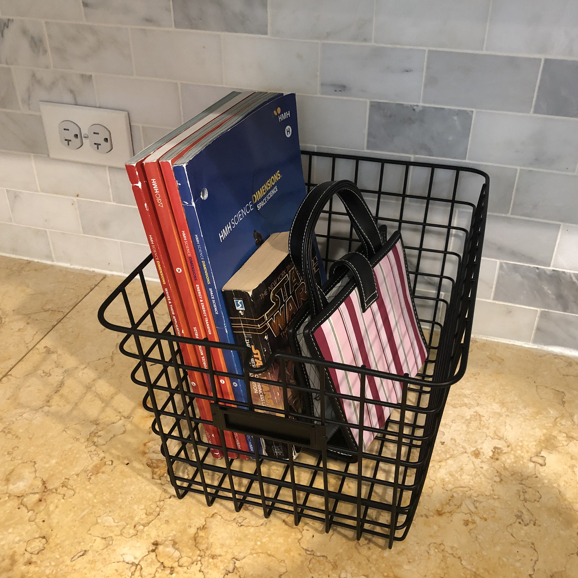 Gracie Oaks 13 X 9 X 8" Small Black Wire Storage Basket Wayfair