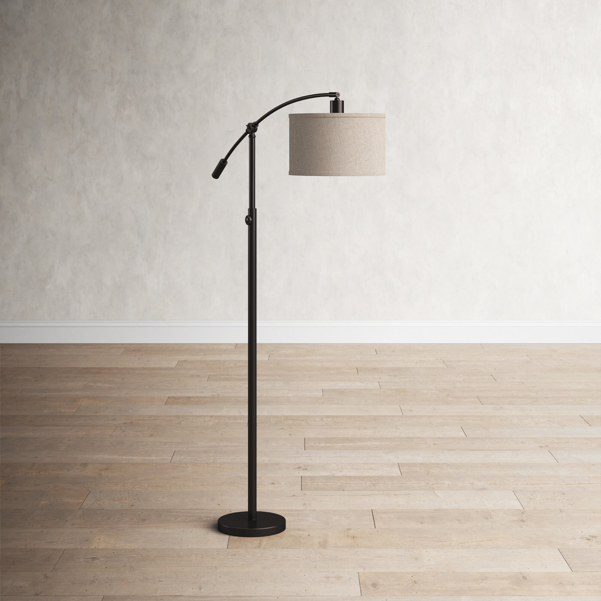 black overhanging floor lamp