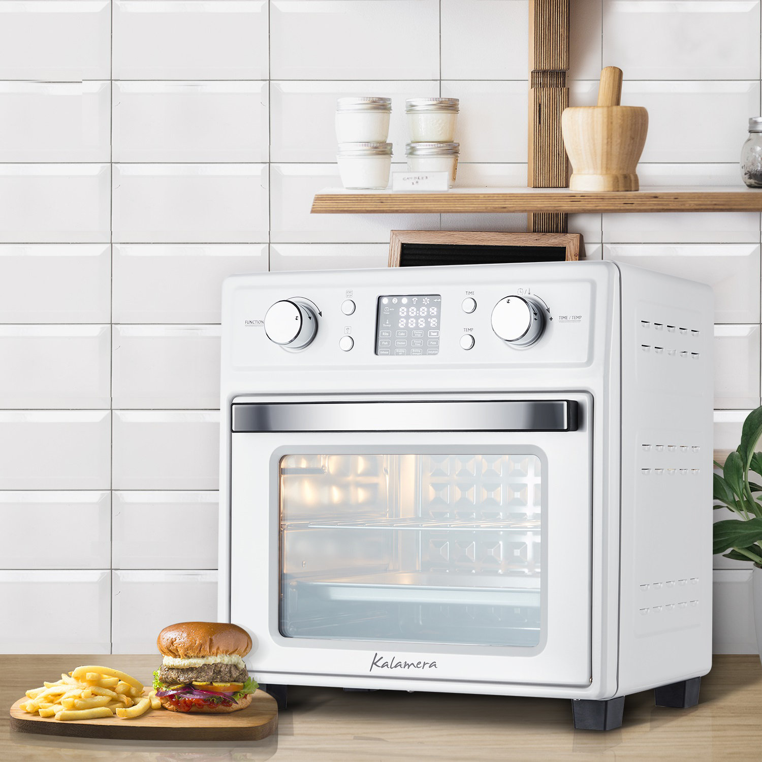 Kalamera 16QT Air Fryer Toaster Oven Preset Menu Program S/S Cavity