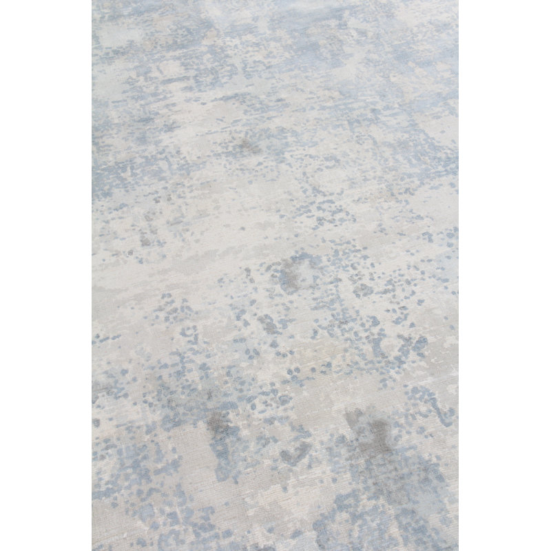Exquisite Rugs Murano Hand-Knotted Area Rug in Silver/Blue | Perigold
