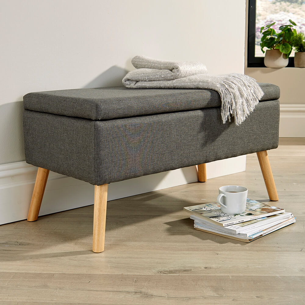 Fjørde & Co Rurik 90.5Cm Wide Square Solid Colour Storage Ottoman with