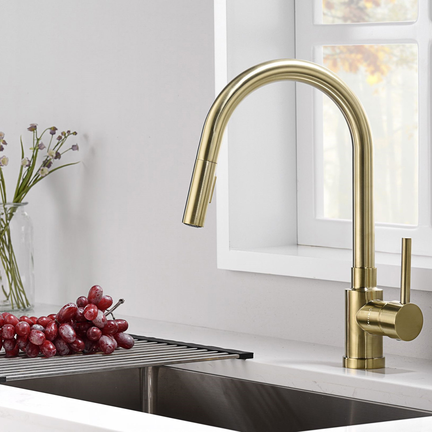 OAKLAND Pull Down Kitchen Faucet & Reviews | Wayfair