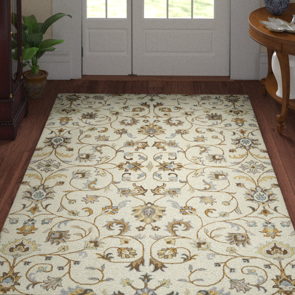 Alcott Hill® Pasadena Oriental Handmade Tufted Wool Linen/Brown/Gray