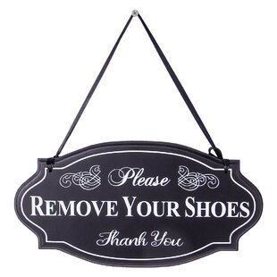 Remove Your Shoes Metal Sign Decorative Hanging Welcome Plaque Wall Art 